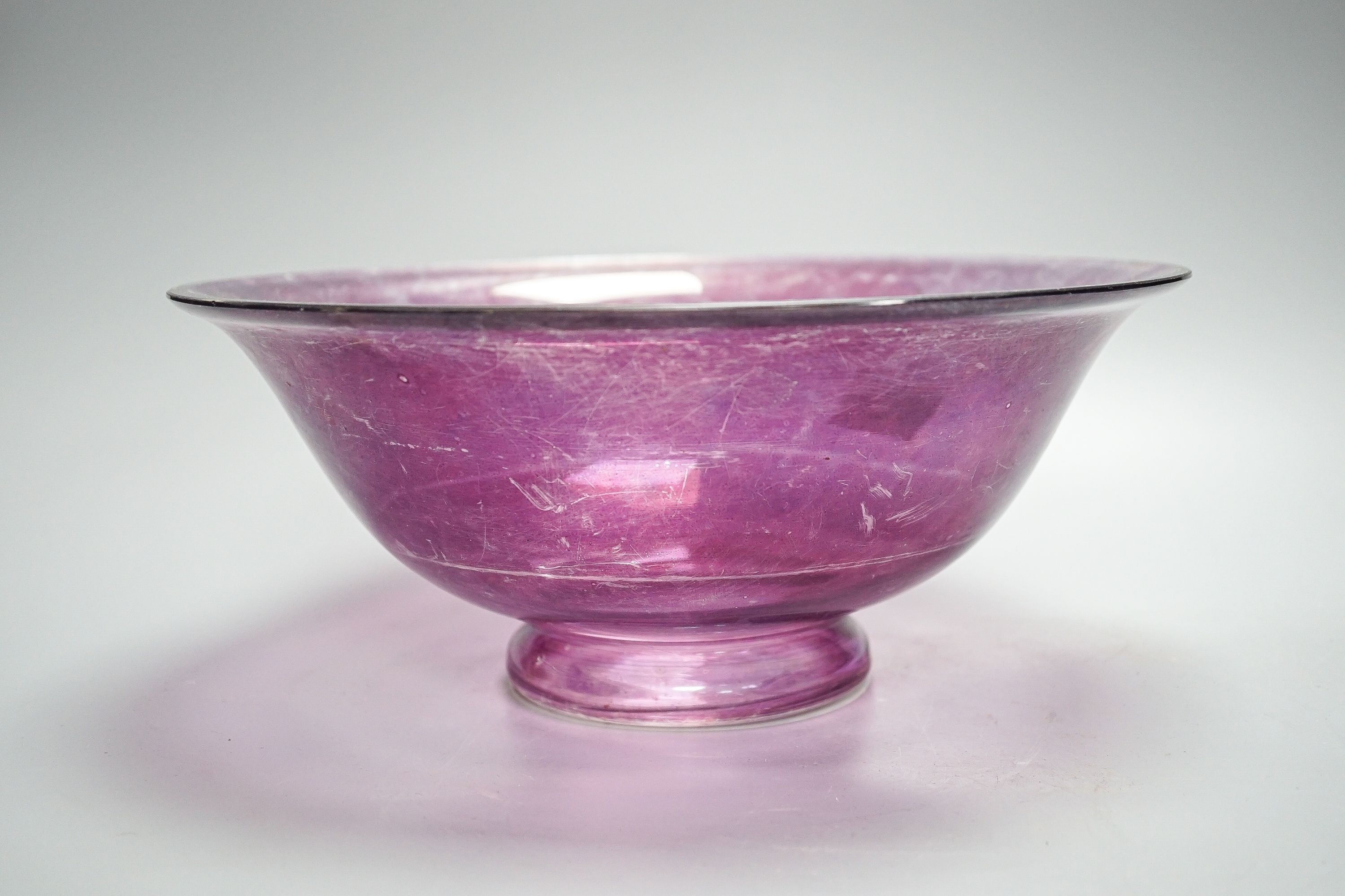 An amethyst flashed glass basin and jug.